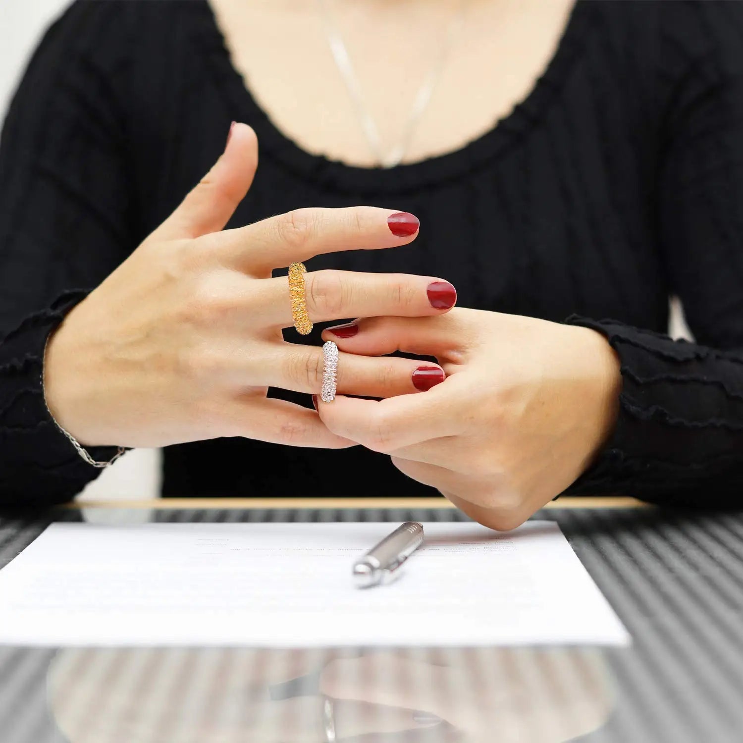 Spiky Stress Massager Finger Ring Set by Acupressure by Haraps.com
