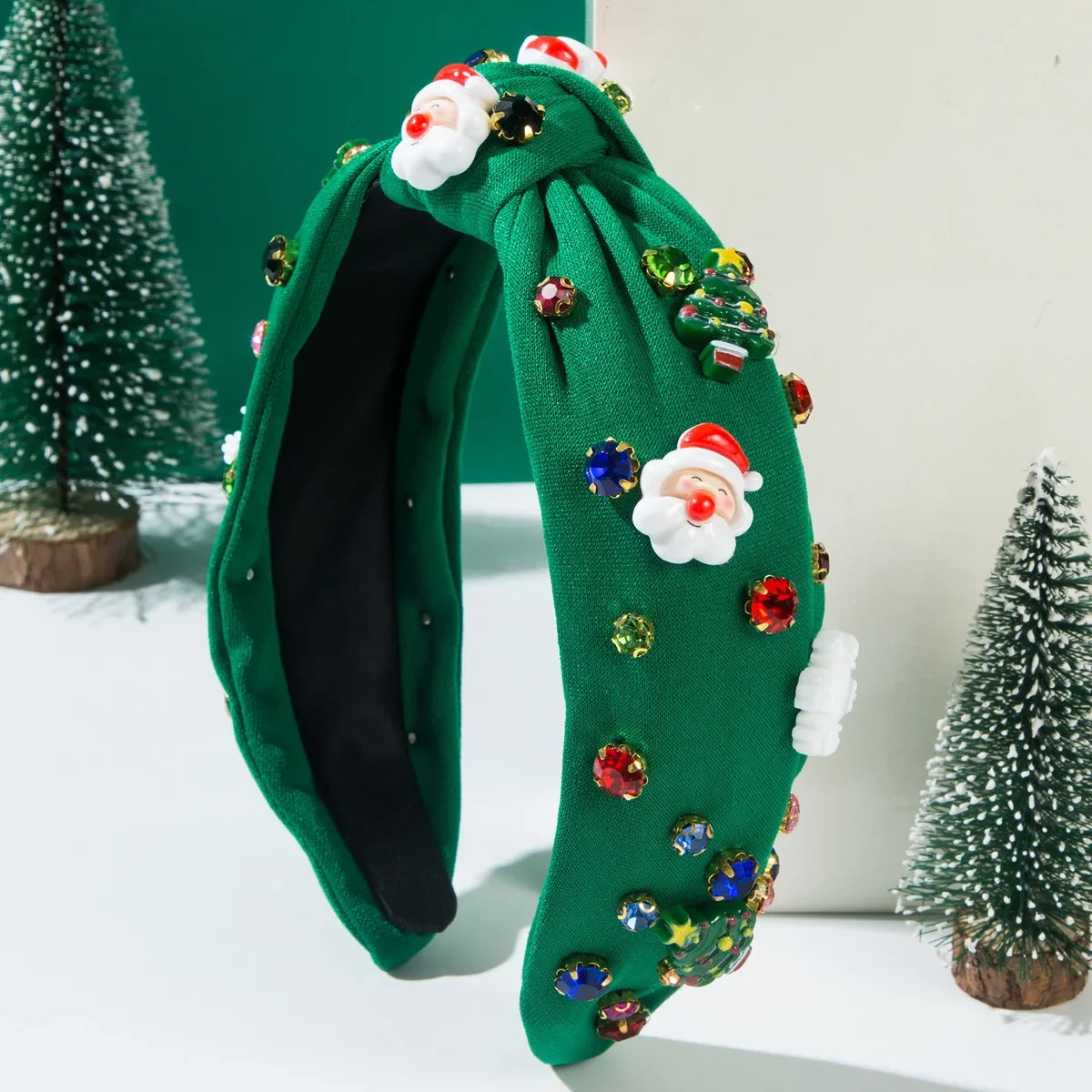Christmas Knotted Headband with Rhinestones