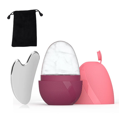 Ice Roller & Gua Sha Tool Set By GlowLift 2-Piece by Haraps.com