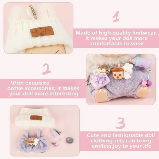 Doll Clothes Outfit Set – For 15cm & 17cm Rabbit Dolls
