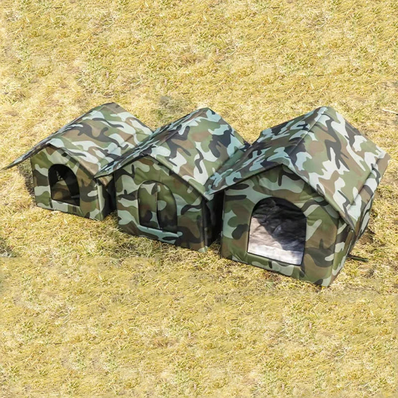 Waterproof Outdoor Cat House – Foldable & Warm Pet Cave Bed for Cats & Small Dogs