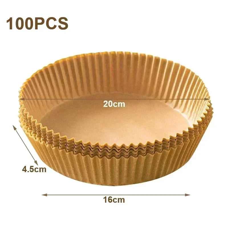 50pcs Air Fryer Grease Absorbent Silicone Paper Pads