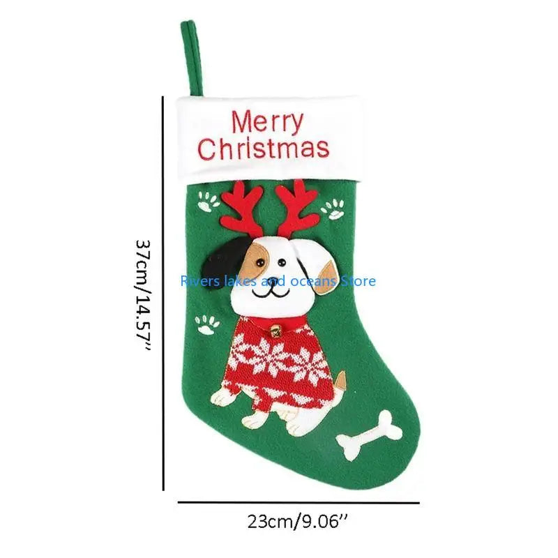 Large 3D Christmas Stockings – 15" Cartoon Animal Design