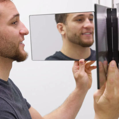 Tri-Fold LED Mirror – 3-Way Adjustable Mirror for Self Haircuts & Makeup Application
