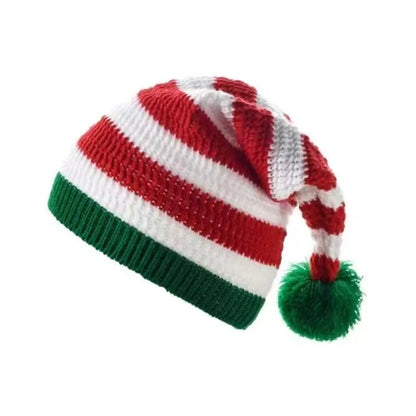 Knitted Wool Christmas Hat with Pom-Pom