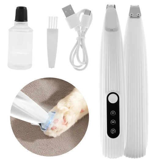 LED Dog Paw Trimmer – Low Noise Cordless Pet Grooming Clipper (Waterproof, High-Speed)