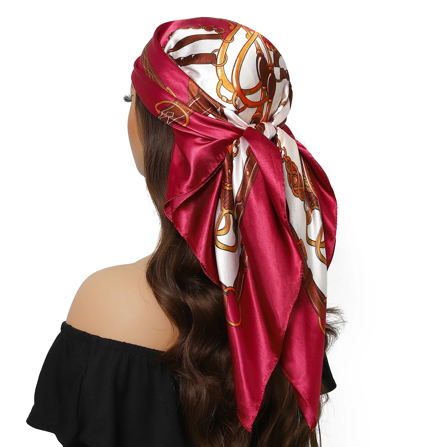 Satin Silk Square Head Scarf (90cm x 90cm)