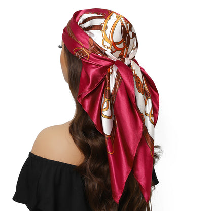 Satin Silk Square Head Scarf (90cm x 90cm)