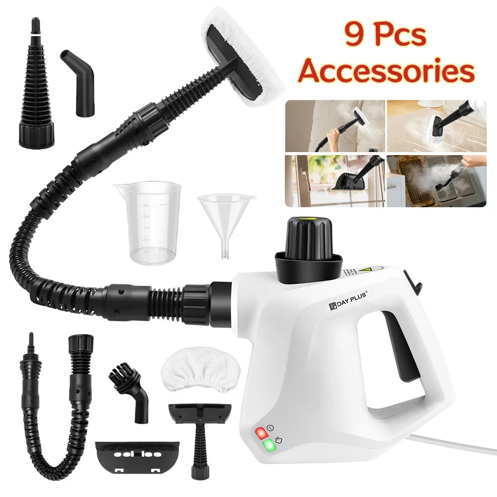 Steam Cleaner Handheld,400ML Multifunctional Hand Held Steam Cleaner Pressurized with 9 pcs Accessories Safety Lock IPX4 by Haraps.com