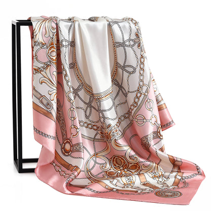 Satin Silk Square Head Scarf (90cm x 90cm)