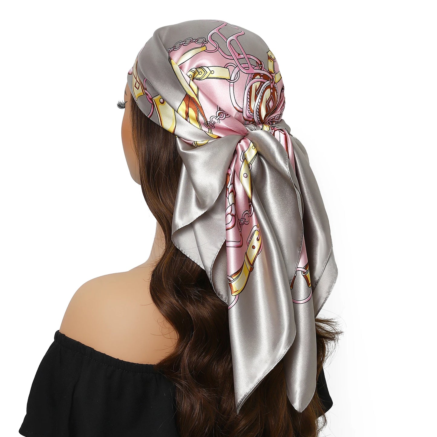 Satin Silk Square Head Scarf (90cm x 90cm)