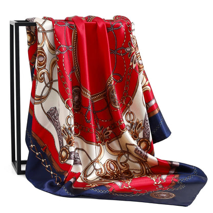 Satin Silk Square Head Scarf (90cm x 90cm)