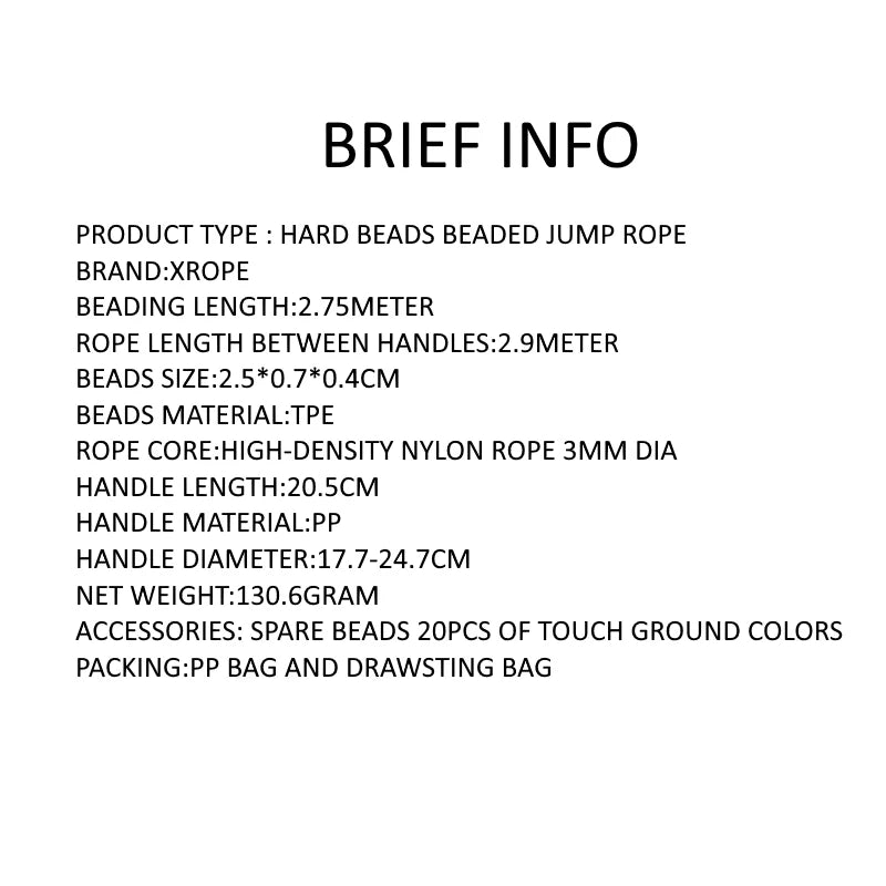 X ROPE 7mm Hard Beads Skipping Rope