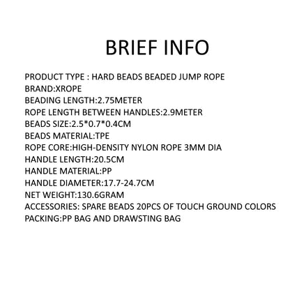 X ROPE 7mm Hard Beads Skipping Rope