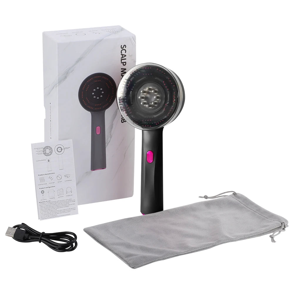 Electric Scalp Massage Comb with Red Light Therapy – Hair Growth & Liquid Applicator Comb