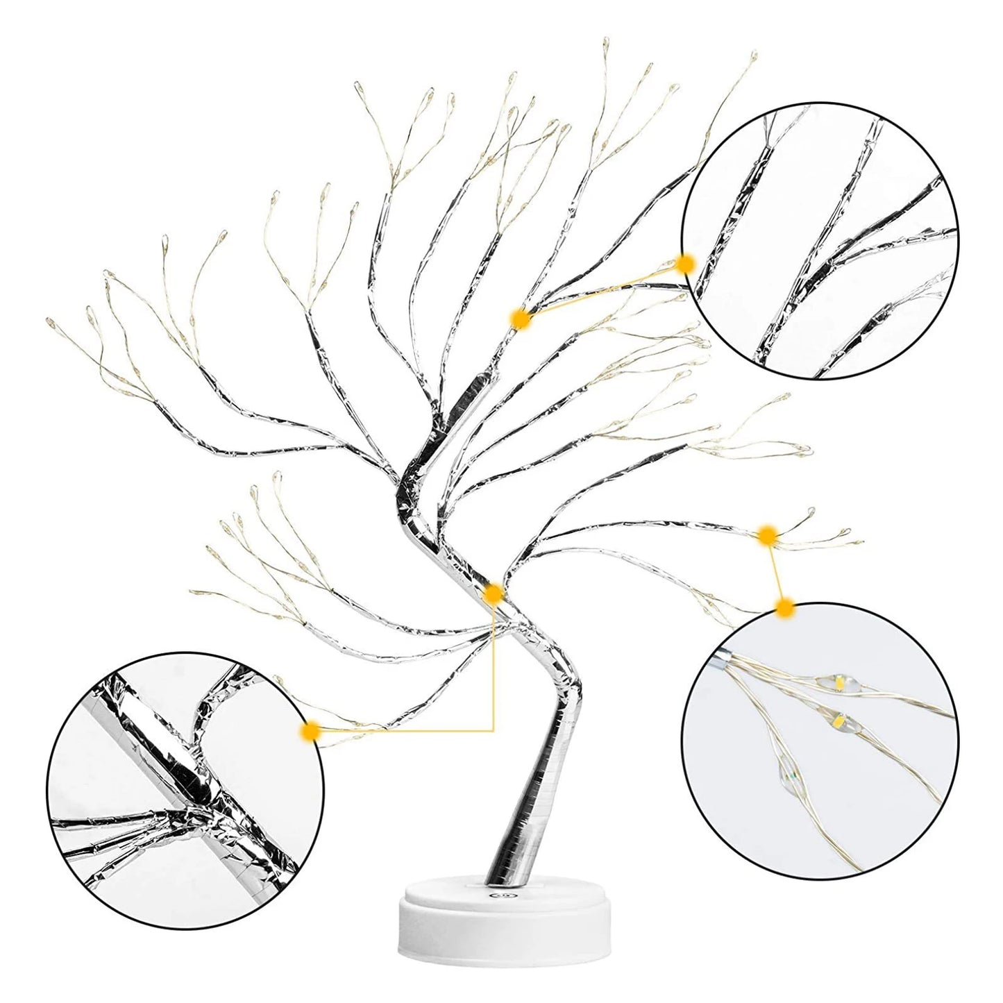 Willow-Glow Tabletop Tree Lamp, Decorative LED Lights USB Or AA Battery Powered