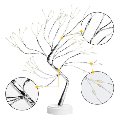 Willow-Glow Tabletop Tree Lamp, Decorative LED Lights USB Or AA Battery Powered