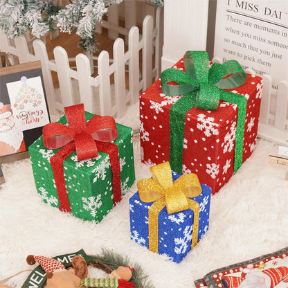 3-Piece LED Christmas Gift Box Lights