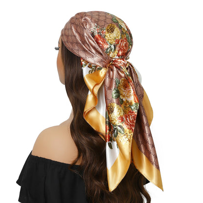 Satin Silk Square Head Scarf (90cm x 90cm)