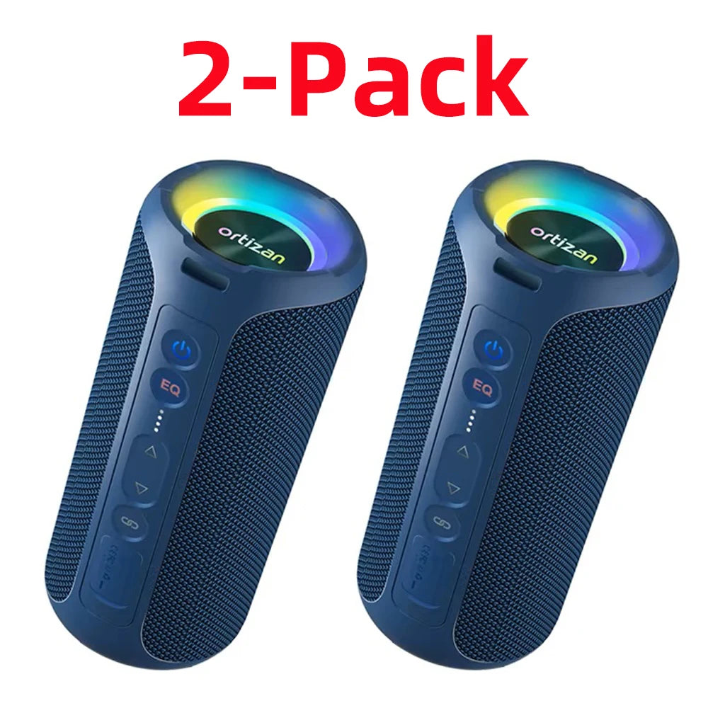 Ortizan Bluetooth Speakers 40W Enhanced Bass Portable Outdoor Wireless Speaker 30Hrs IP7 Waterproof Shower Speaker Bluetooth 5.3 by Haraps.com