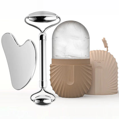Ice Face Roller & Gua Sha Skincare Set