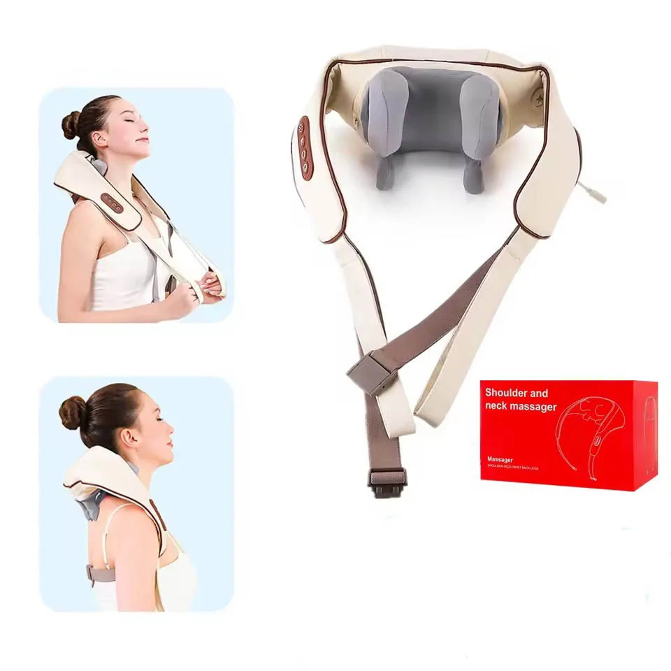 Wireless Neck & Back Massager – Kneading Massage Shawl for Neck, Shoulders & Trapezius Muscle Relief