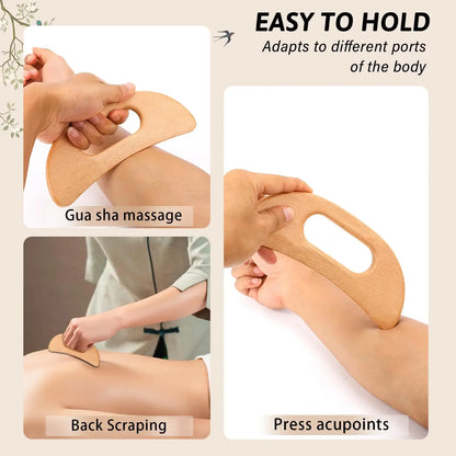 PureWood Gua Sha Tool for Lymphatic Drainage by Haraps.com