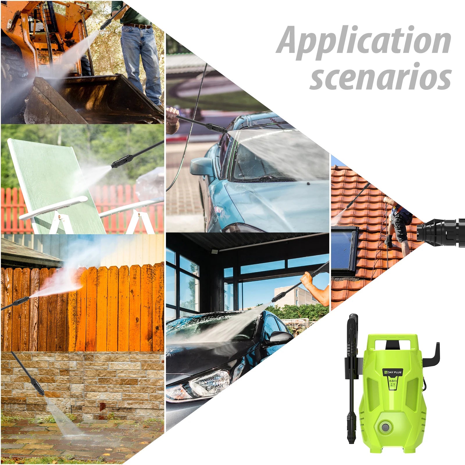 2050PSI Electric High Pressure Washer, 1.6GPM 2300W Washer with 1-180° Adjustable Nozzle and Detergent Tank for Cleaning Car by Haraps.com