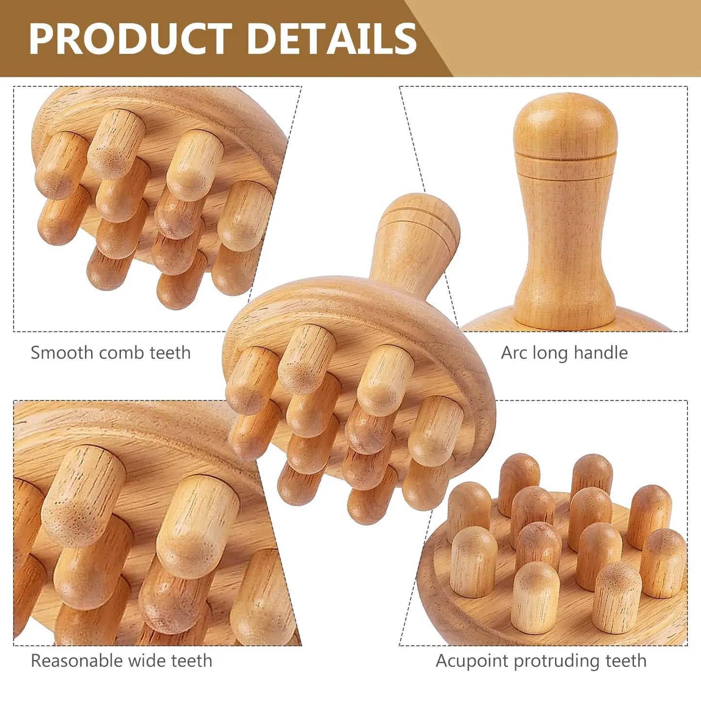 Zennify Wooden Mushroom Massager Tool for Muscle Relief by Haraps.com