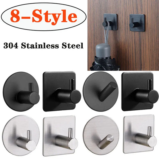 Self Adhesive Bathroom Robe Towel Hanger Hooks (Pack of 2)