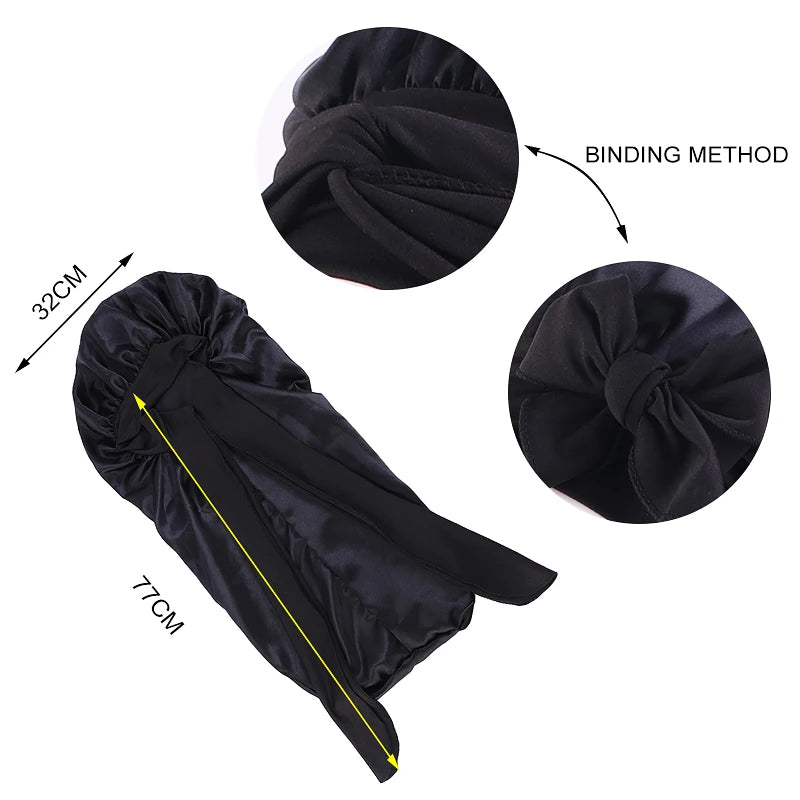 Long Bowknot Satin Bonnet