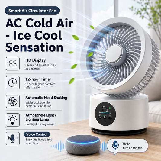 Portable Wall Hanging USB Fan With Remote Control And Nightlight Smart Voice Activated Folding Air Cooler For Home