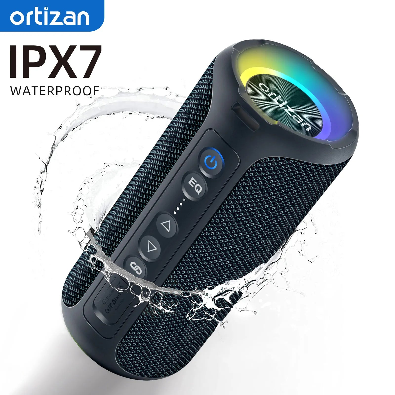 Ortizan Bluetooth Speakers 40W Enhanced Bass Portable Outdoor Wireless Speaker 30Hrs IP7 Waterproof Shower Speaker Bluetooth 5.3 by Haraps.com