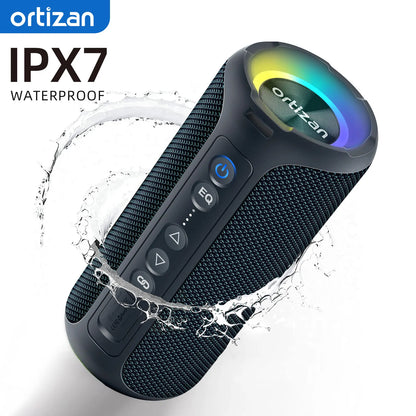 Ortizan Bluetooth Speakers 40W Enhanced Bass Portable Outdoor Wireless Speaker 30Hrs IP7 Waterproof Shower Speaker Bluetooth 5.3 by Haraps.com