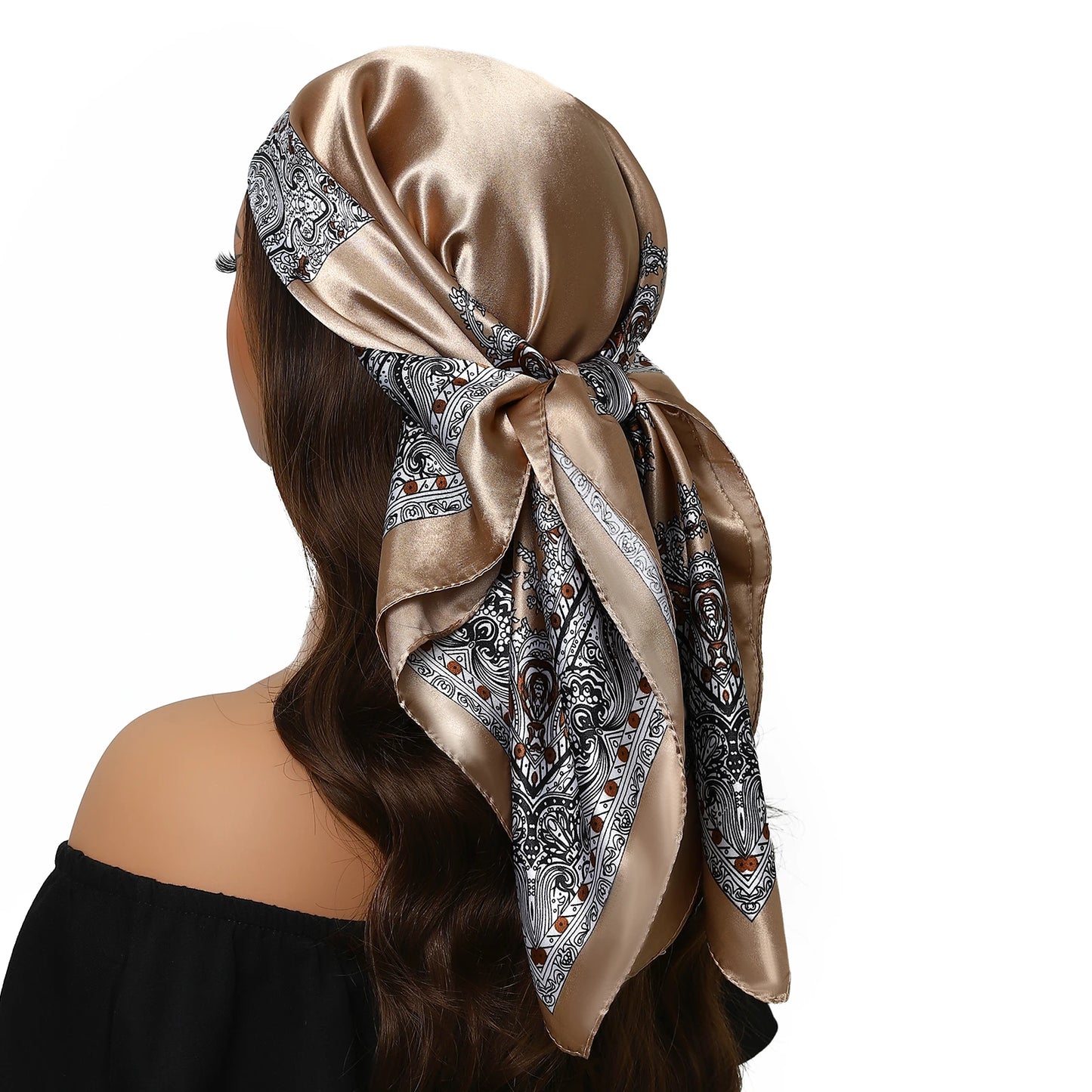 Satin Silk Square Head Scarf (90cm x 90cm)