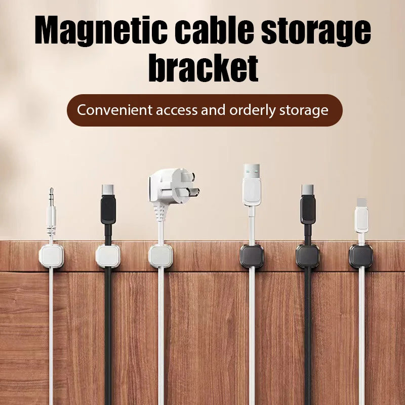 6Pcs Magnetic Cable Clips Set – Adjustable Cord Organiser & Under-Desk Cable Management Holder