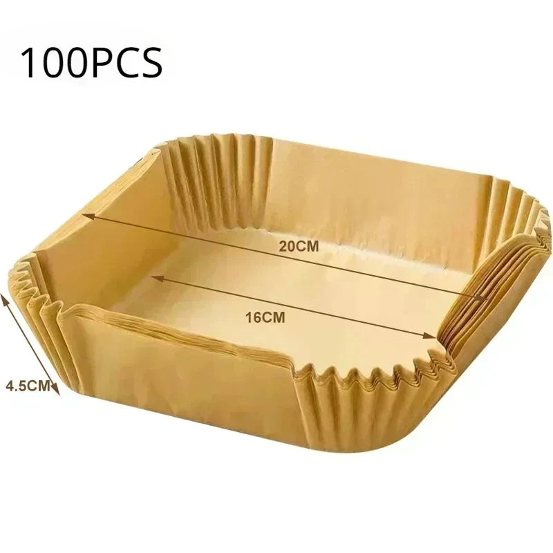 50pcs Air Fryer Grease Absorbent Silicone Paper Pads