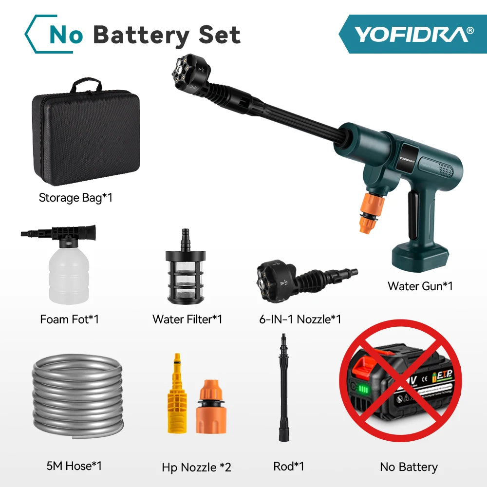 200Bar Brushless High Pressure Washer Electric Water Gun With Bucket Car Cleaner Spray Gun For Makita 21V Battery Pin by Haraps.com
