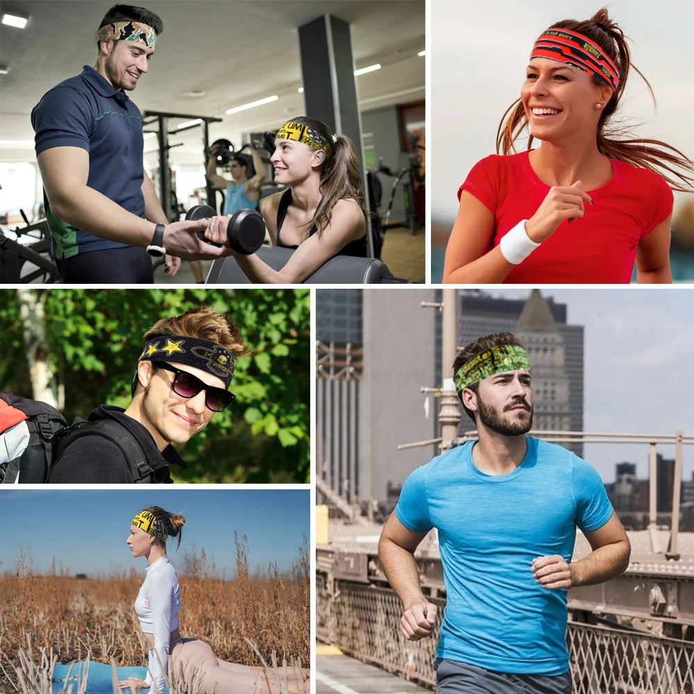 Gothic Skull Headband Sweat Bandage Sport Head Hair Band Workout Tennis Fitness Jog Basketball Running Scary Sweatband Women Men by Haraps.com