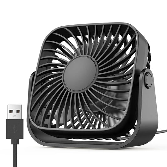 USB Mini Portable Fan For Camping And Home 3 Speed Quiet Desk Personal 360 Degree Adjustable