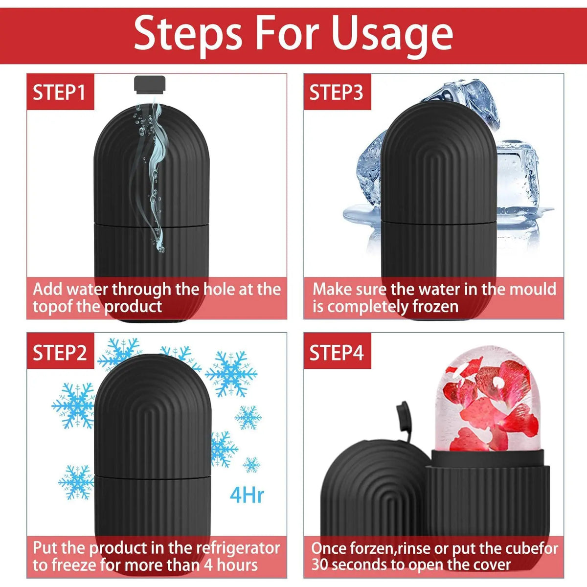GlowIce Ice Face Roller Set Stainless Steel Lifting Tool by Haraps.com