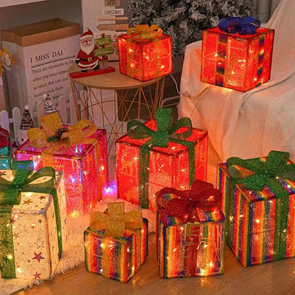 3-Piece LED Christmas Gift Box Lights