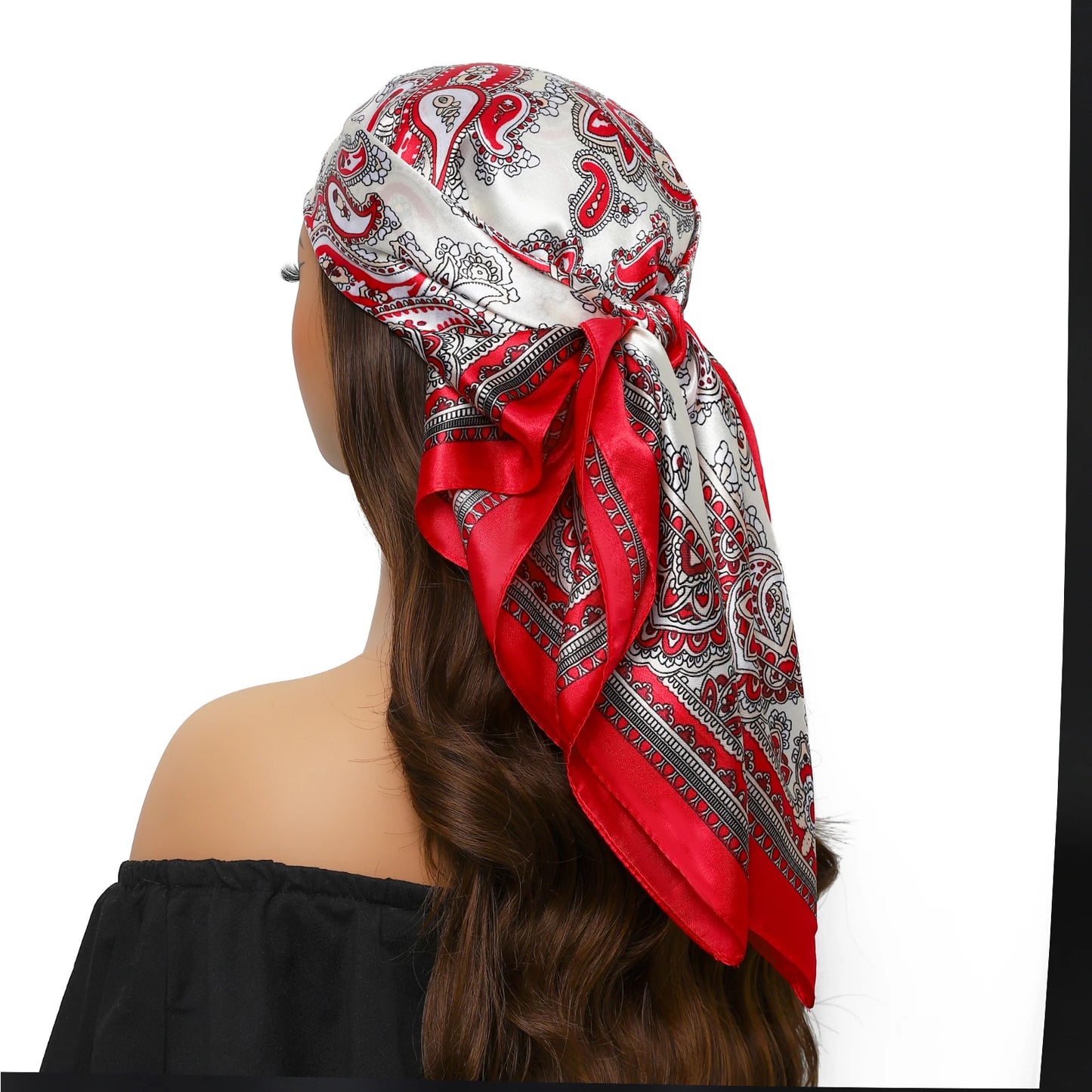 Satin Silk Square Head Scarf (90cm x 90cm)