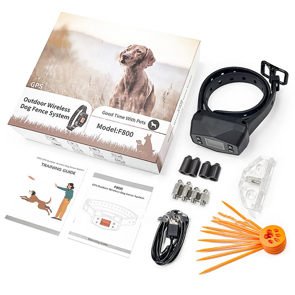 F800 Outdoor GPS Wireless Electronic Dog Fence System  and Training Collar