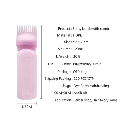 Hair Dye & Oil Applicator Bottle with Comb