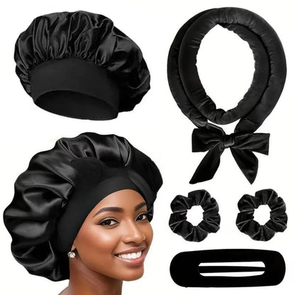 Heatless Hair Curler Set with Optional Bonnet