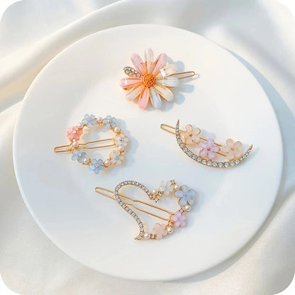4 Pack Floral Design Hair Pins