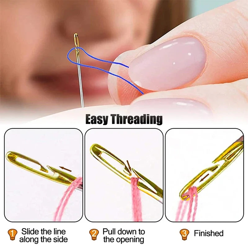 12Pcs Side Hole Blind Sewing Needles