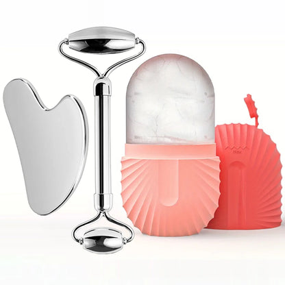 Ice Face Roller & Gua Sha Skincare Set