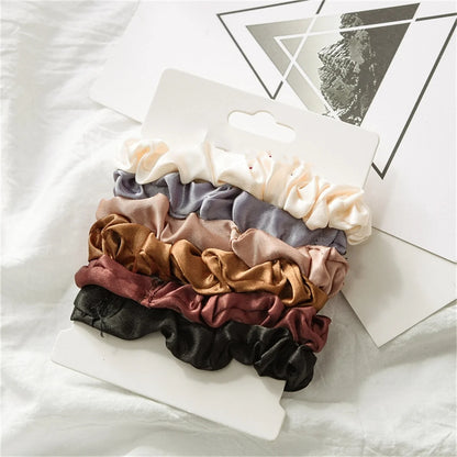 6 Pack Satin Hair Scrunchies